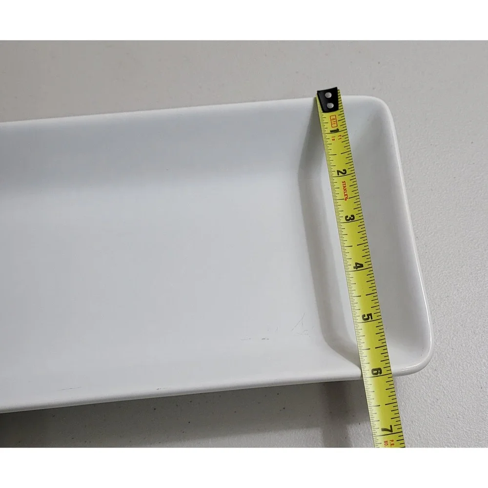 Pampered Chef Simple Additions Rectangular Platter White Ceramic Serving Tray